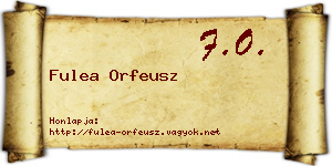 Fulea Orfeusz névjegykártya