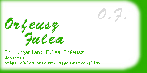 orfeusz fulea business card